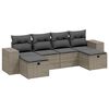 vidaXL Set de sof&aacute;s de jard&iacute;n 6 pzas y cojines rat&aacute;n sint&eacute;tico gris