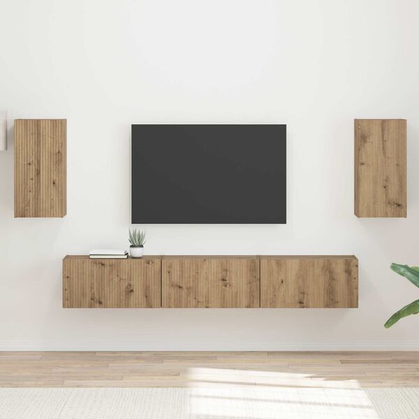 vidaXL Conjunto de mueble de TV 5 pcs Roble artesanal