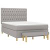 vidaXL Cama box spring con colch&oacute;n tela gris claro 140x190 cm