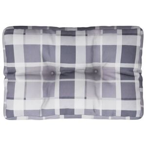 vidaXL Coj&iacute;n para sof&aacute; sof&aacute; de palets tela a cuadros gris 50x40x12 cm