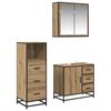 vidaXL Juego de muebles de ba&ntilde;o con caj&oacute;n 3 pcs Roble artesanal