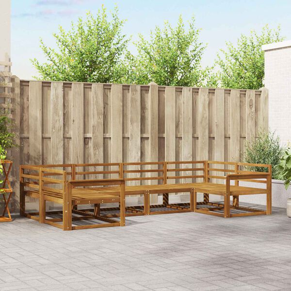 vidaXL Conjunto de sof&aacute;s de exterior 6 pcs Natural