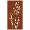 vidaXL Adorno de pared de jard&iacute;n acero corten dise&ntilde;o bamb&uacute; 105x55 cm