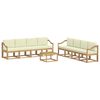 vidaXL Conjunto de sof&aacute;s de exterior 9 uds. Blanco y Crema