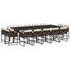vidaXL Set comedor de jard&iacute;n y cojines 15 pzas rat&aacute;n sint&eacute;tico marr&oacute;n