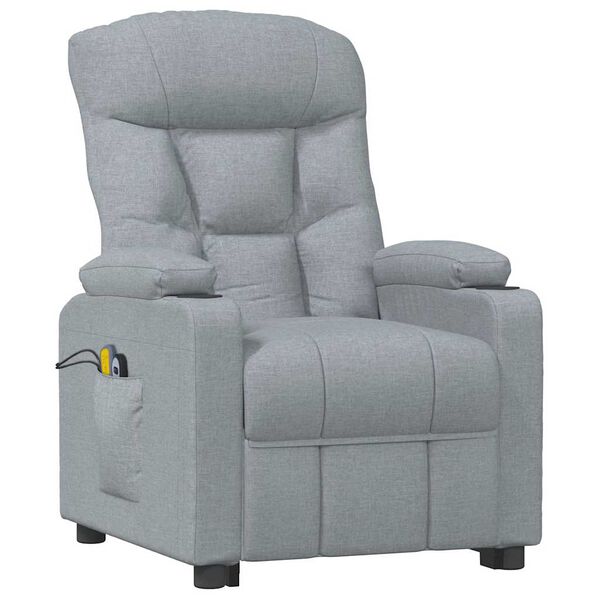 vidaXL Sill&oacute;n de masaje elevable tela gris claro