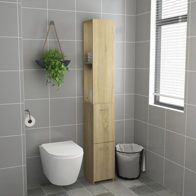 vidaXL Armario de baño madera contrachapada roble Sonoma 25x26,5x170cm