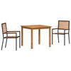 vidaXL Conjunto de Comedor de Jard&iacute;n 3 pcs Negro