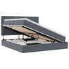 vidaXL Cama de almacenamiento LED con colch&oacute;n Gris oscuro 160 x 200 cm