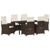 vidaXL Conjunto de Comedor de Jard&iacute;n 7 pcs Marr&oacute;n rat&aacute;n sint&eacute;tico