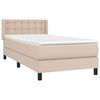 vidaXL Cama box spring con colchón cuero sintético capuchino 90x190 cm
