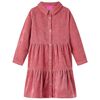 vidaXL Vestido infantil de manga larga de pana rosa palo 92
