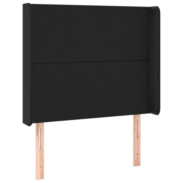 vidaXL Cabecero con LED cuero sint&eacute;tico negro 83x16x118/128 cm