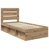 vidaXL Estructura de cama con cabecera Roble Artesanal 75 x 190 cm