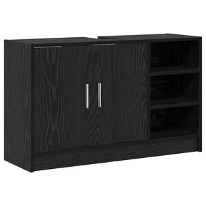 vidaXL Mueble de Cuarto de Ba&ntilde;o con puerta Roble Negro 90 x 29 x 55 cm