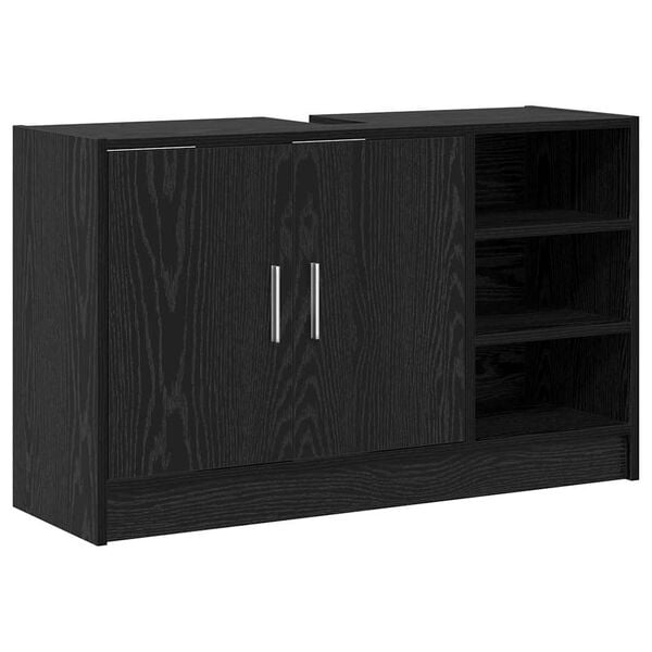 vidaXL Mueble de Cuarto de Ba&ntilde;o con puerta Roble Negro 90 x 29 x 55 cm
