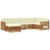 vidaXL Conjunto de sof&aacute;s de exterior con coj&iacute;n 6 pcs Natural y Crema