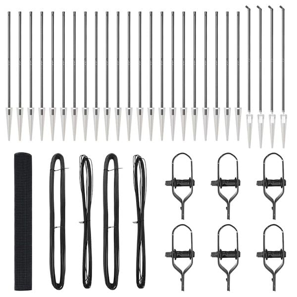 vidaXL Poste de Valla Gris 50 x 1,4 m (malla de 12 x 12 mm)