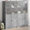 vidaXL Estanter&iacute;a con puertas madera de ingenier&iacute;a gris 136x37x142 cm