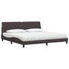 vidaXL Cama con colch&oacute;n tela marr&oacute;n oscuro 200x200 cm