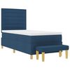 vidaXL Cama tipo Box Spring con colch&oacute;n Azul 100 x 200 cm tela