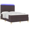 vidaXL Cama tipo Box Spring Marr&oacute;n oscuro 140 x 190 cm tela