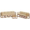 vidaXL Conjunto de sof&aacute;s de exterior 9 uds. Natural y Beige