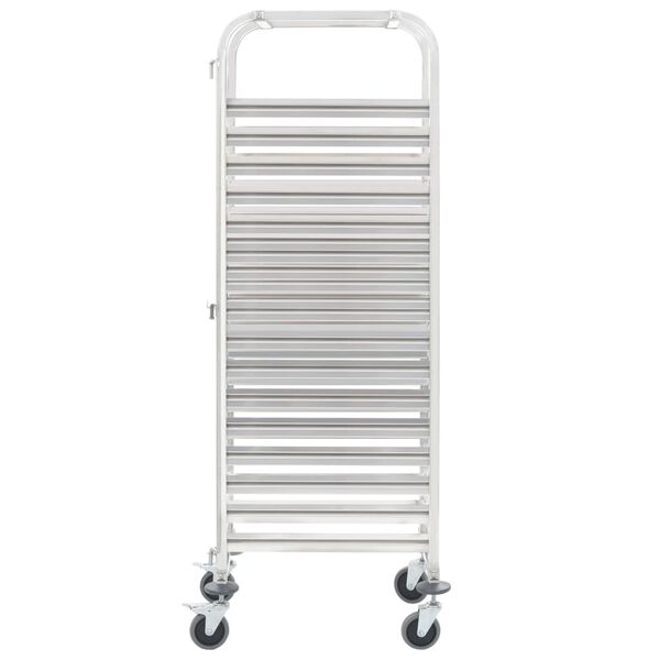 vidaXL Carrito de cocina 16 bandejas acero inoxidable 38x55x163 cm