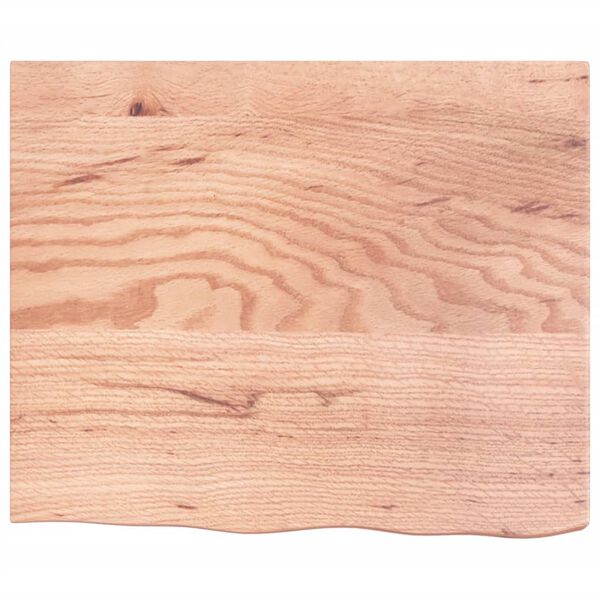 vidaXL Tablero mesa madera roble tratada marr&oacute;n claro 60x50x(2-6) cm