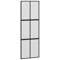 vidaXL Puerta corredera vidrio templado y aluminio negra 90x205 cm