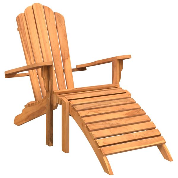 vidaXL Silla de jard&iacute;n Adirondack con reposapi&eacute;s madera maciza teca