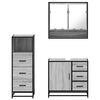 vidaXL Set de muebles de ba&ntilde;o 3 pzas madera contrachapada gris sonoma