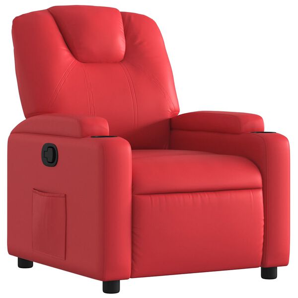 vidaXL Sill&oacute;n reclinable de cuero sint&eacute;tico rojo