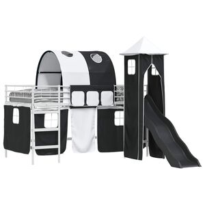 vidaXL Estructura de litera para ni&ntilde;os y Negro 79,5 x 200 cm Metal