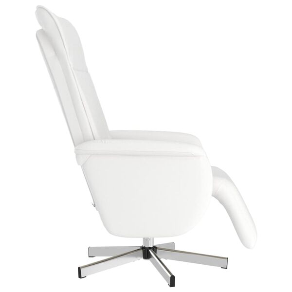 vidaXL Sillón reclinable masaje con reposapiés cuero sintético blanco