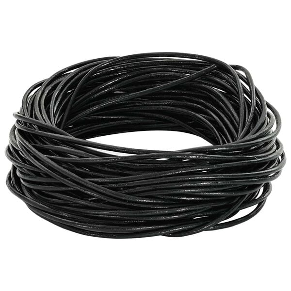 vidaXL Cord&oacute;n de cuero Negro &Oslash;1 mm x 5 m Cuero
