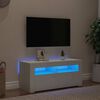 vidaXL Mueble de TV con luces LED blanco 90x35x40 cm