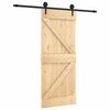 vidaXL Puerta Corredera Natural y negro 85 x 210 cm