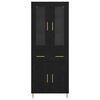 vidaXL Aparador alto con caj&oacute;n 2 pcs Roble Negro Madera de ingenier&iacute;a