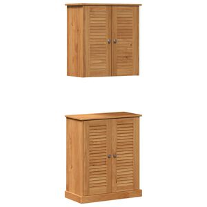 vidaXL Juego de muebles de ba&ntilde;o VIGO 2 pcs Marr&oacute;n y Marr&oacute;n Miel