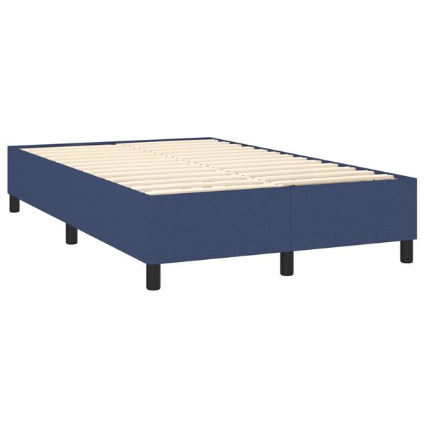 vidaXL Cama box spring con colch&oacute;n tela azul 120x200 cm