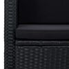 vidaXL Sof&aacute; de jard&iacute;n de 2 plazas con cojines rat&aacute;n sint&eacute;tico negro