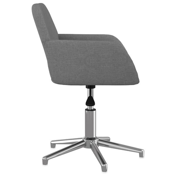 vidaXL Silla de oficina giratoria de tela gris claro