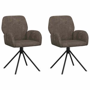 vidaXL Sillas de comedor giratorias 2 uds. Cuero de Suede Sint&eacute;tico