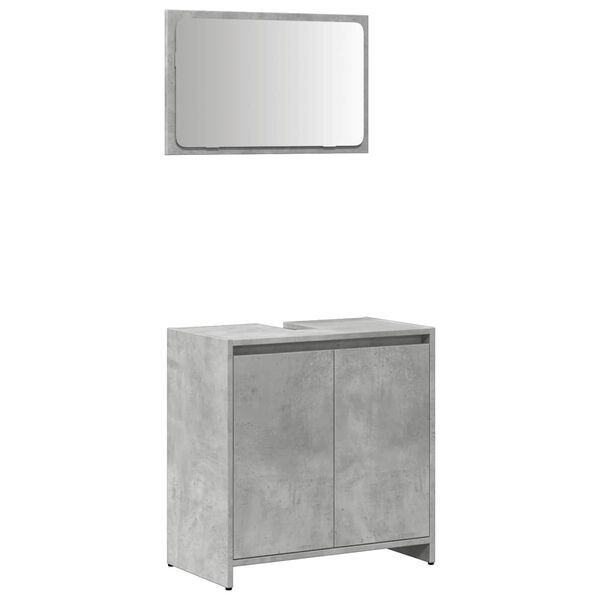 vidaXL Set muebles de baño 2 piezas madera contrachapada gris hormigón