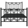 vidaXL Estructura cama sin colchón con estribo metal negro 90x190 cm