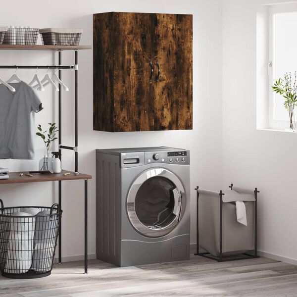 vidaXL Armario de pared madera ingenier&iacute;a roble ahumado 69,5x34x90 cm