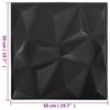 vidaXL Paneles de pared 3D 24 unidades negro diamante 6 m² 50x50 cm