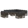 vidaXL Conjunto de sof&aacute;s de jard&iacute;n 14 uds. Gris rat&aacute;n sint&eacute;tico