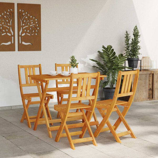 vidaXL Silla de Jard&iacute;n 4 pcs Aceite Natural 40 x 42 x 85 cm